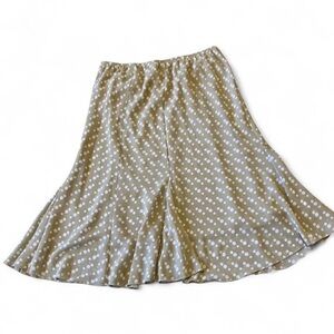 Courtenay Tan A-Line Skirt with White Polka Dots